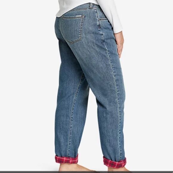 EUC WOMEN’S SIZE 12 EDDIE BAUER BOYFRIEND RELAXED FLANNEL HI-RISE JEANS - Picture 8 of 9